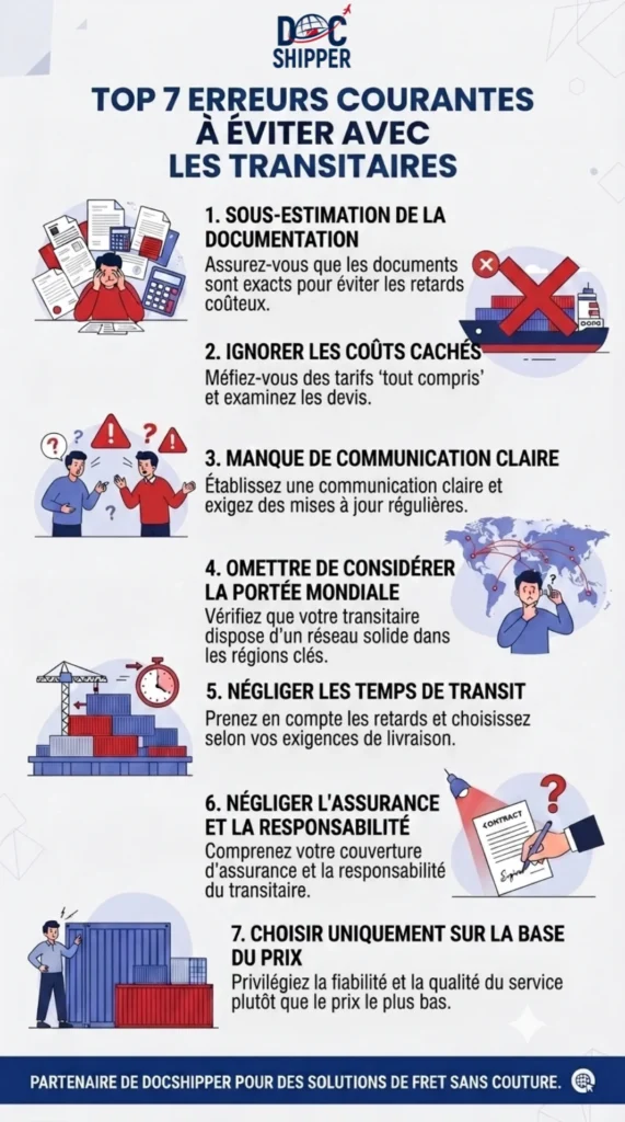 7 erreurs courantes avec les transitaires