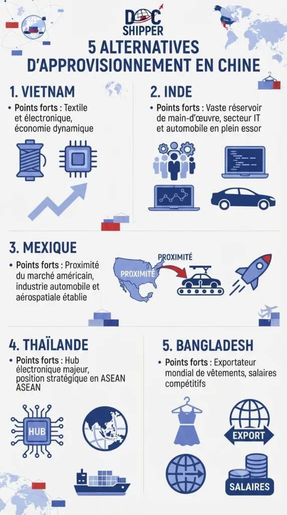 Approvisionnement en Asie | 5 alternatives à la Chine