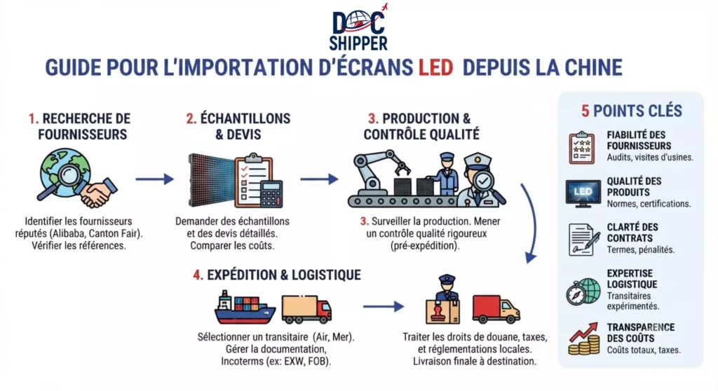 Comment importer des écrans LED depuis la Chine [GUIDE COMPLET