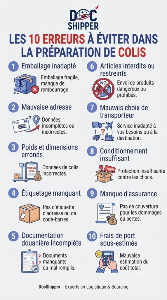 10 erreurs à éviter dans la préparation de colis