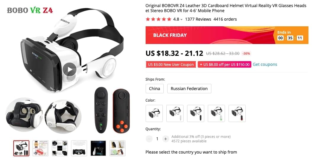 Chinese vr headset for hot sale pc