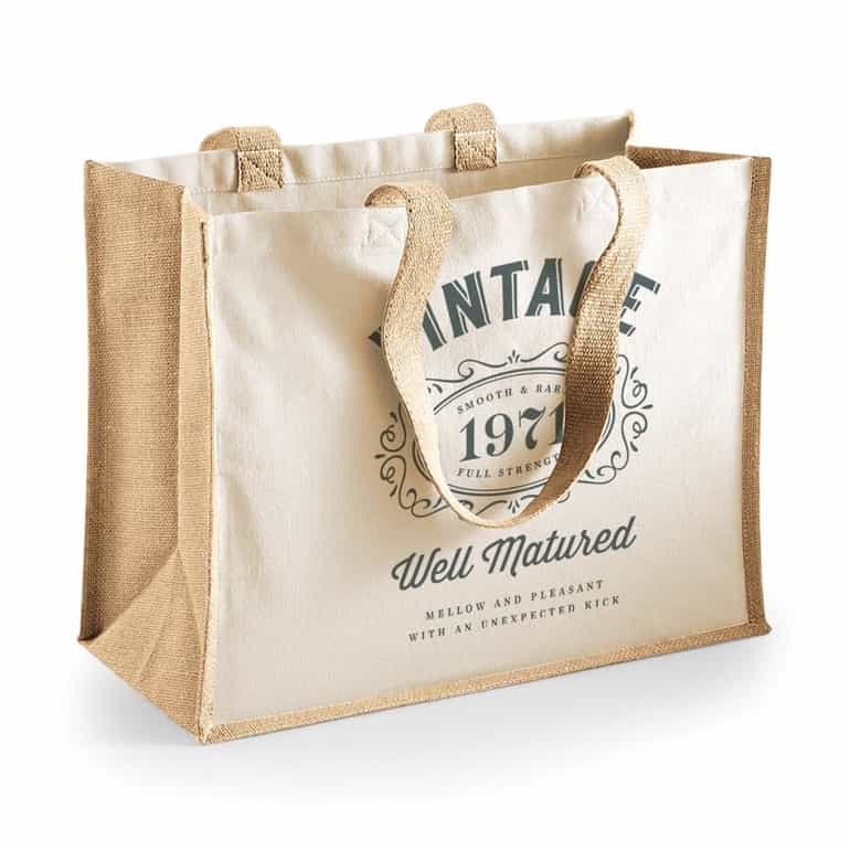 50th Birthday Keepsake Gift Vintage Bag for Women Novelty Shopping Tote