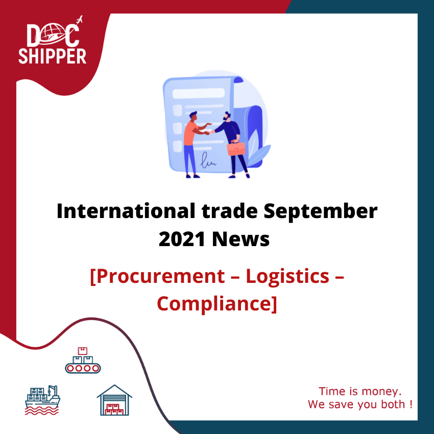 International trade September News [Procurement – Logistics – Compliance]