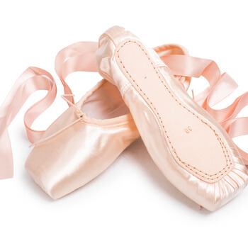 Professional ballet pointe shoes