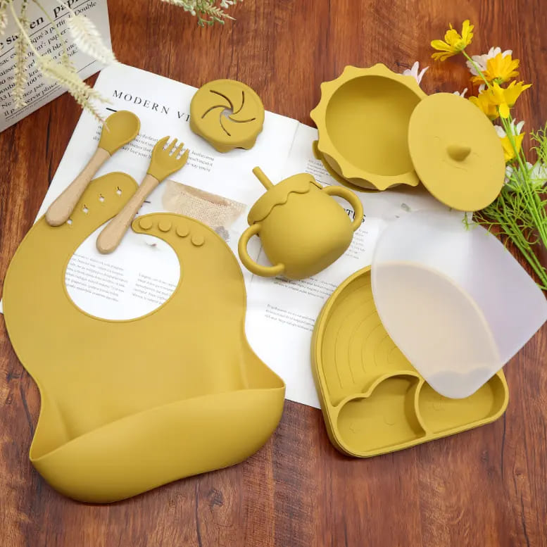 Import Baby Silicone Divided Plate And Bibs China