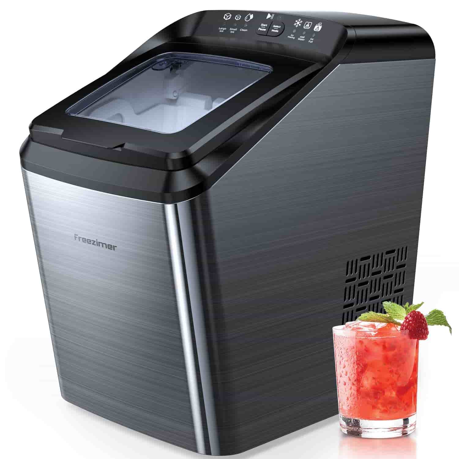 Dropship Simple Deluxe Ice Maker Machine For Countertop, 26lbs Ice/24Hrs, 9  Ice Cubes Ready In