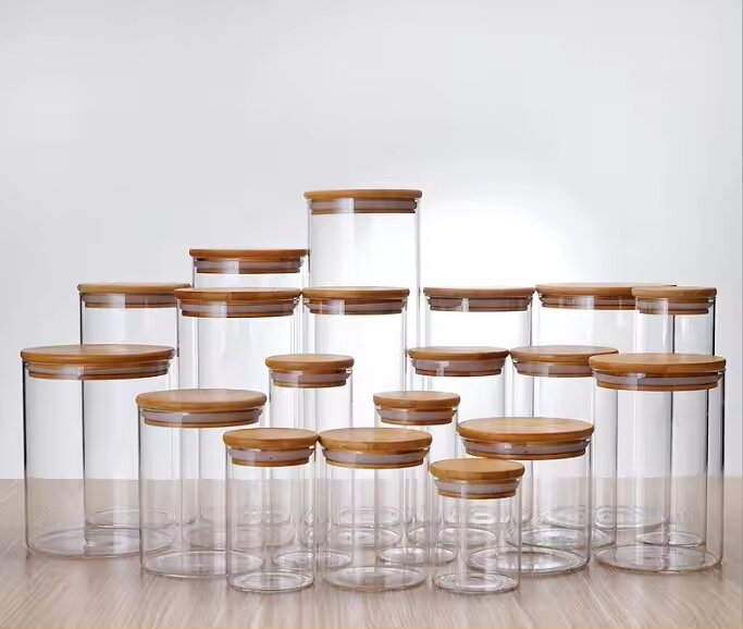 Glass Food Storage Jar Stackable